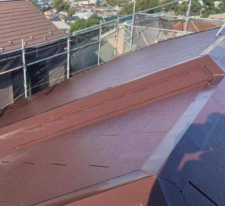 塗装工事完了後の屋根